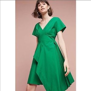 Anthropologie Maeve - Green asymmetrical Dress